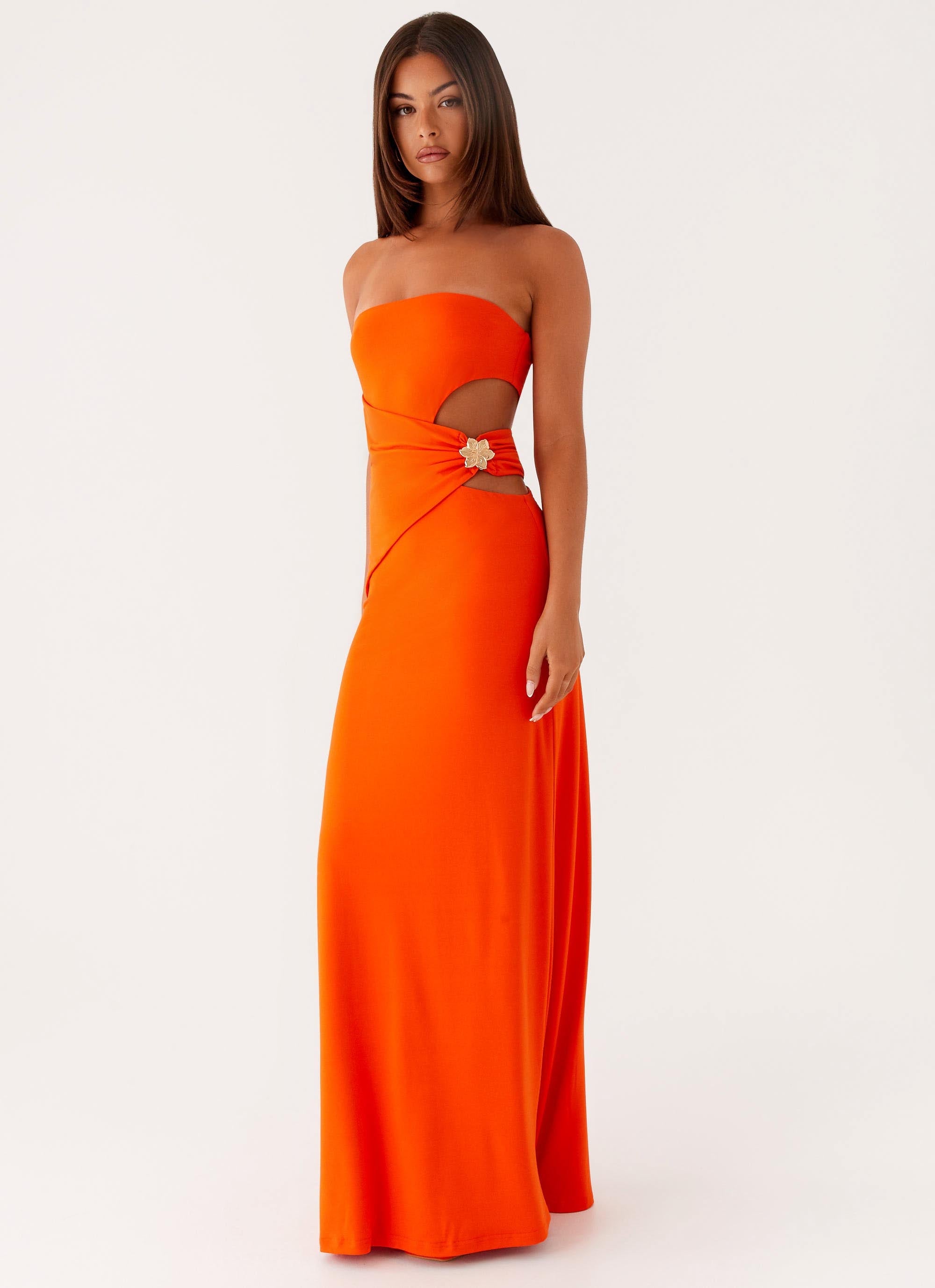 :Anetta Maxi Dress - Orange Angle 1