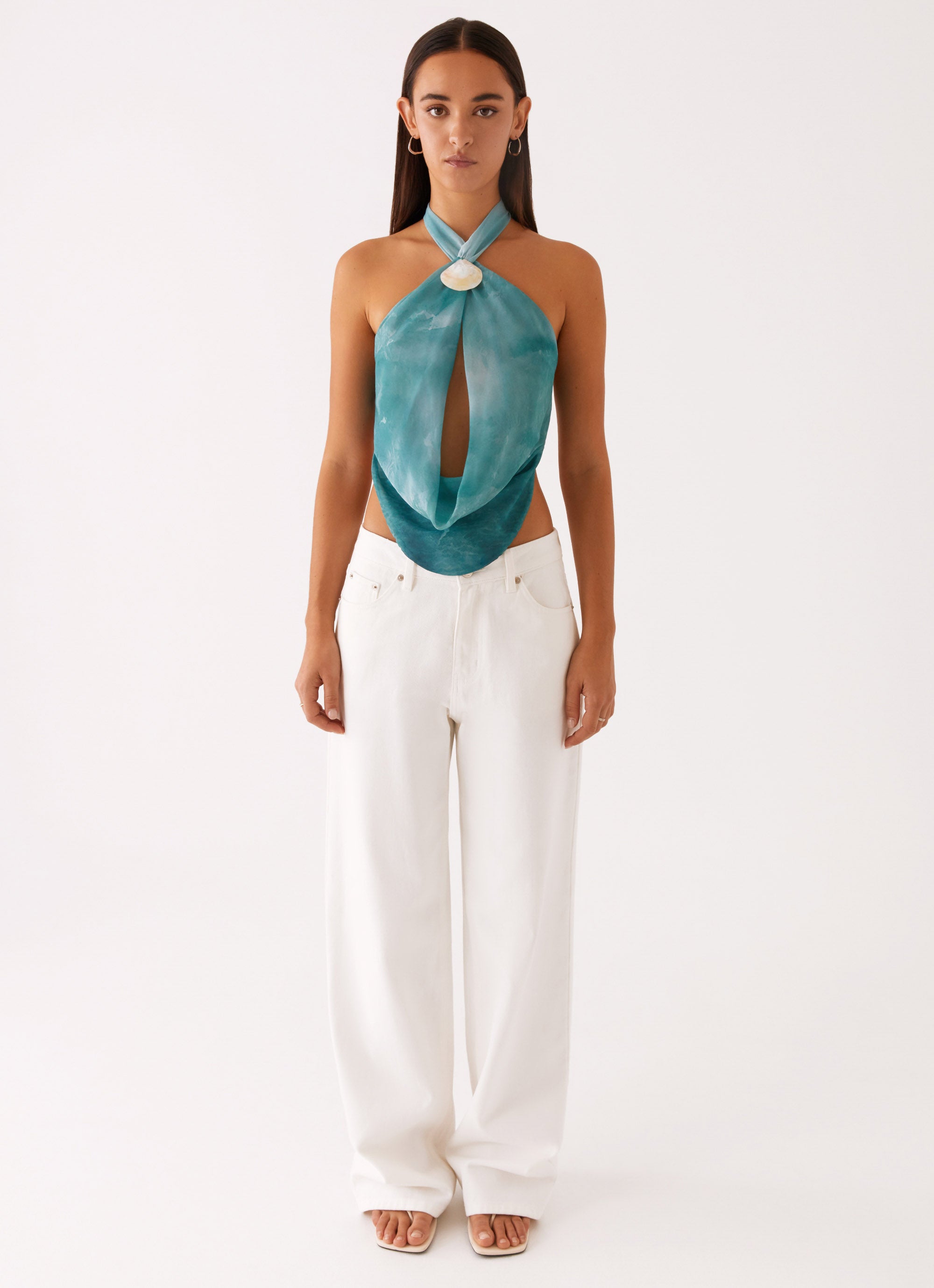 :Zola Cowl Neck Shell Top Angle 1