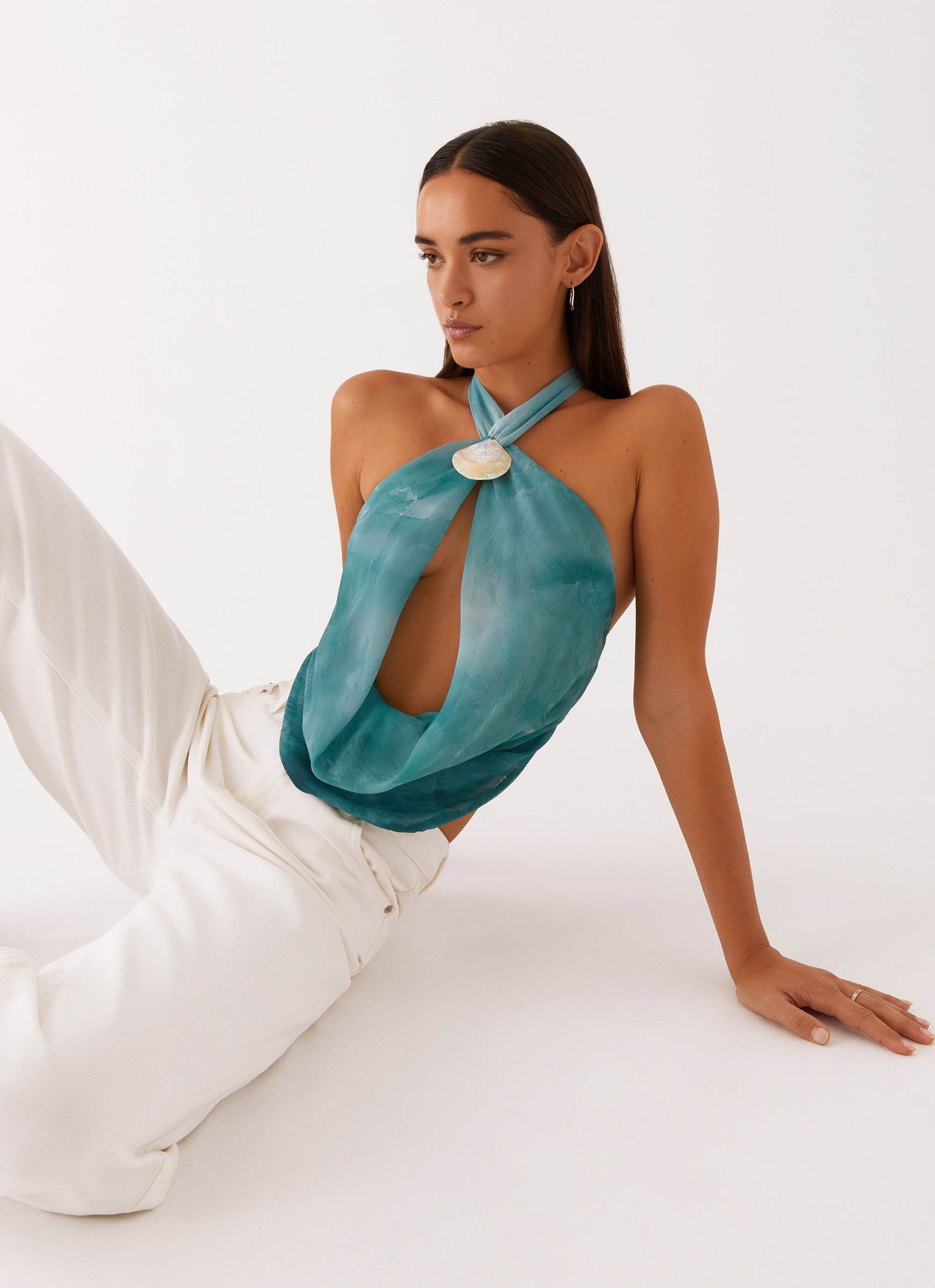 :Zola Cowl Neck Shell Top